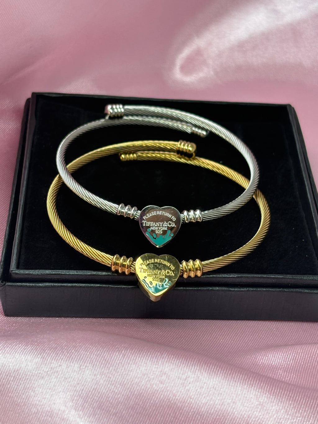 Tiffany turquoise oil drip dupe bangle / stainless steel / tarnish resistant/ water resistant