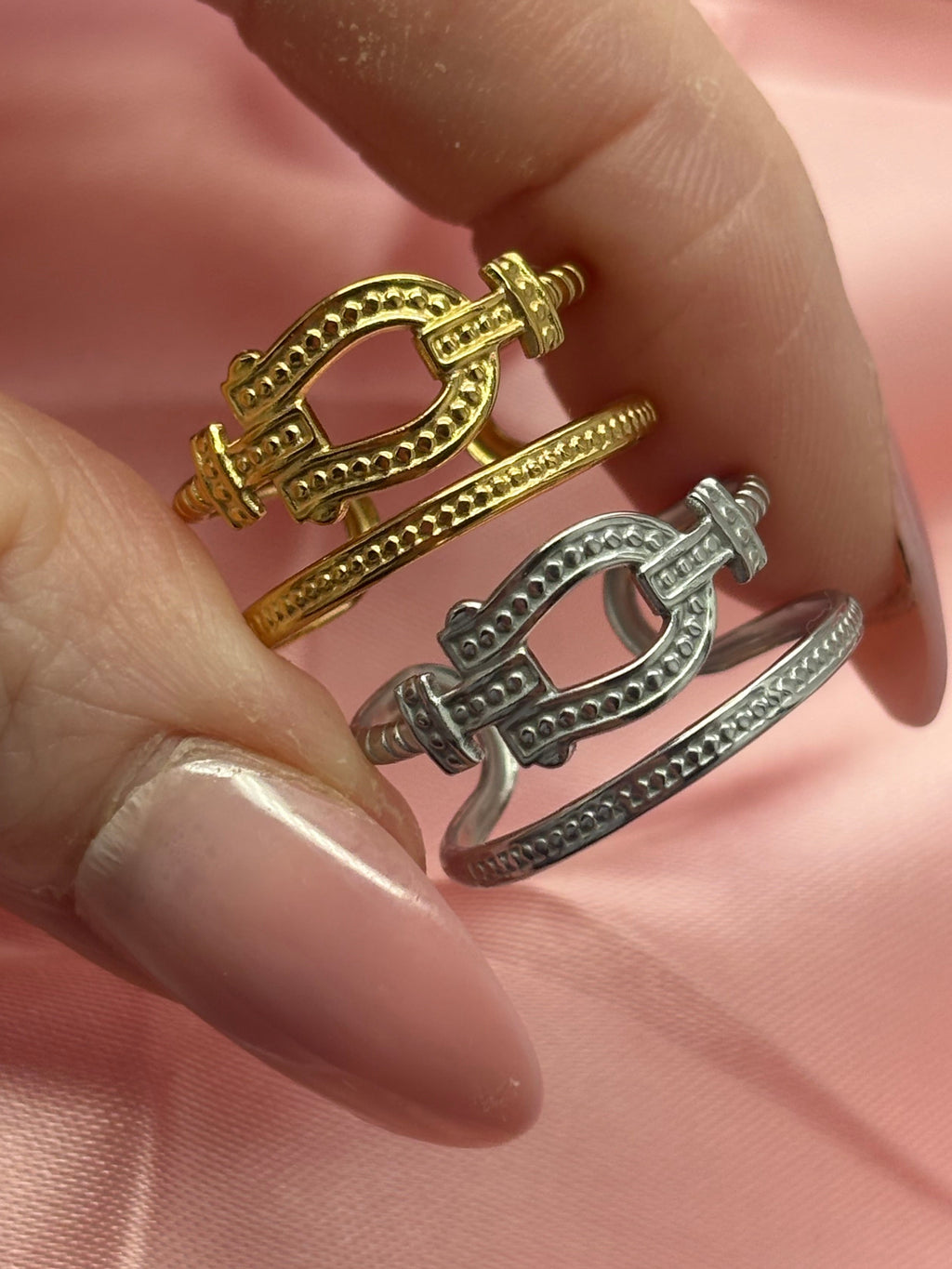 Inspired buckle ring / stainless steel / water resistant/ tarnish resistant adjustable one size fits all