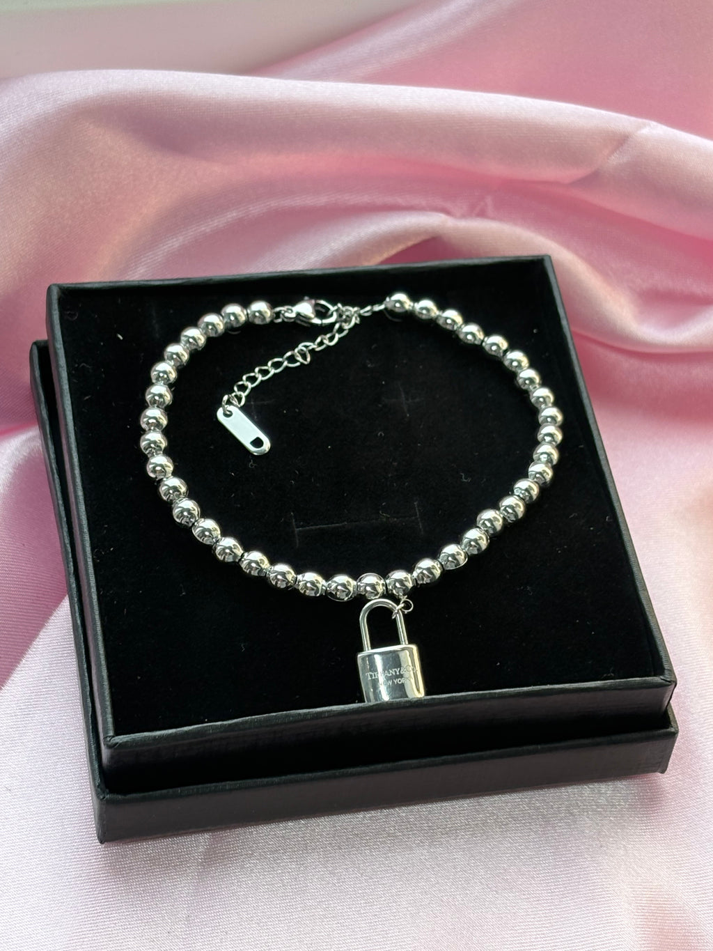 Tiff & co padlock bracelet/ stainless steel / tarnish resistant water resistant