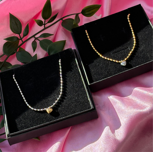 Sweetheart Mix silver / gold  necklace / stainless steel / water resistant / tarnish resistant