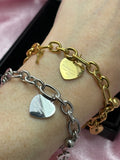 Tiffany dupe lock & key charm bracelet 18k gold plated / stainless steel
