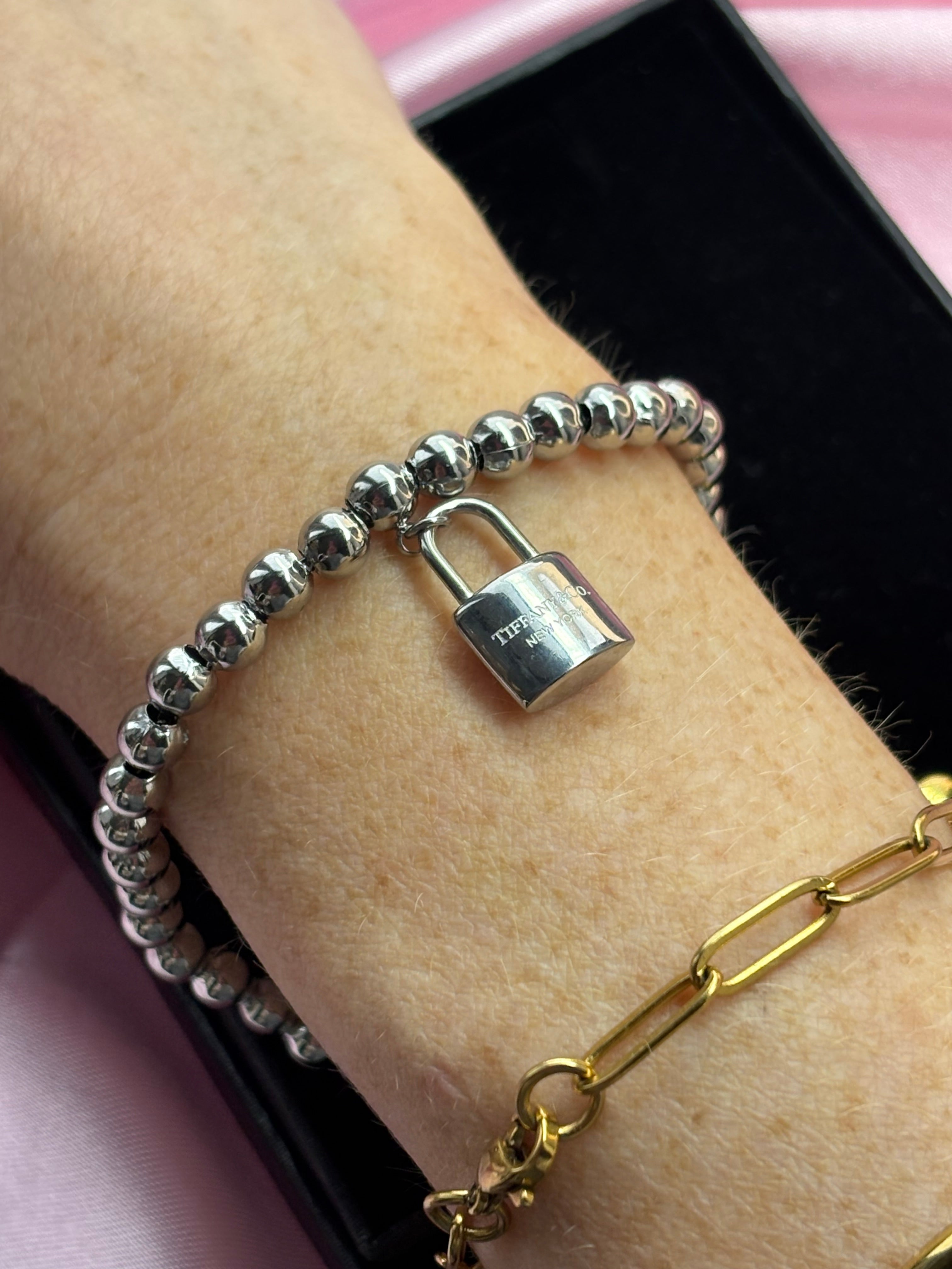 Tiff & co padlock bracelet/ stainless steel / tarnish resistant water resistant