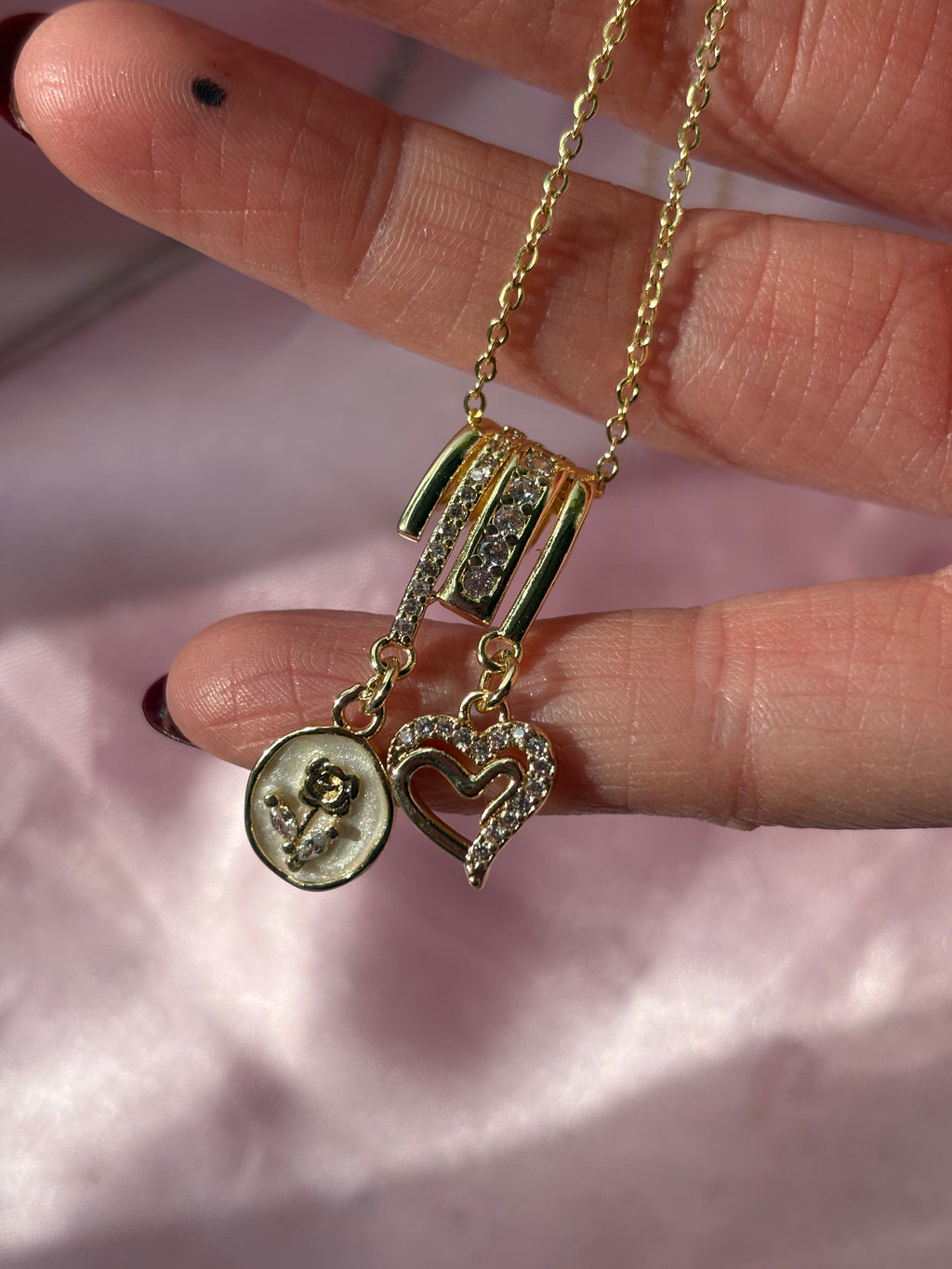 Forever in bloom necklace / stainless steel / tarnish resistant/ 16”-18”