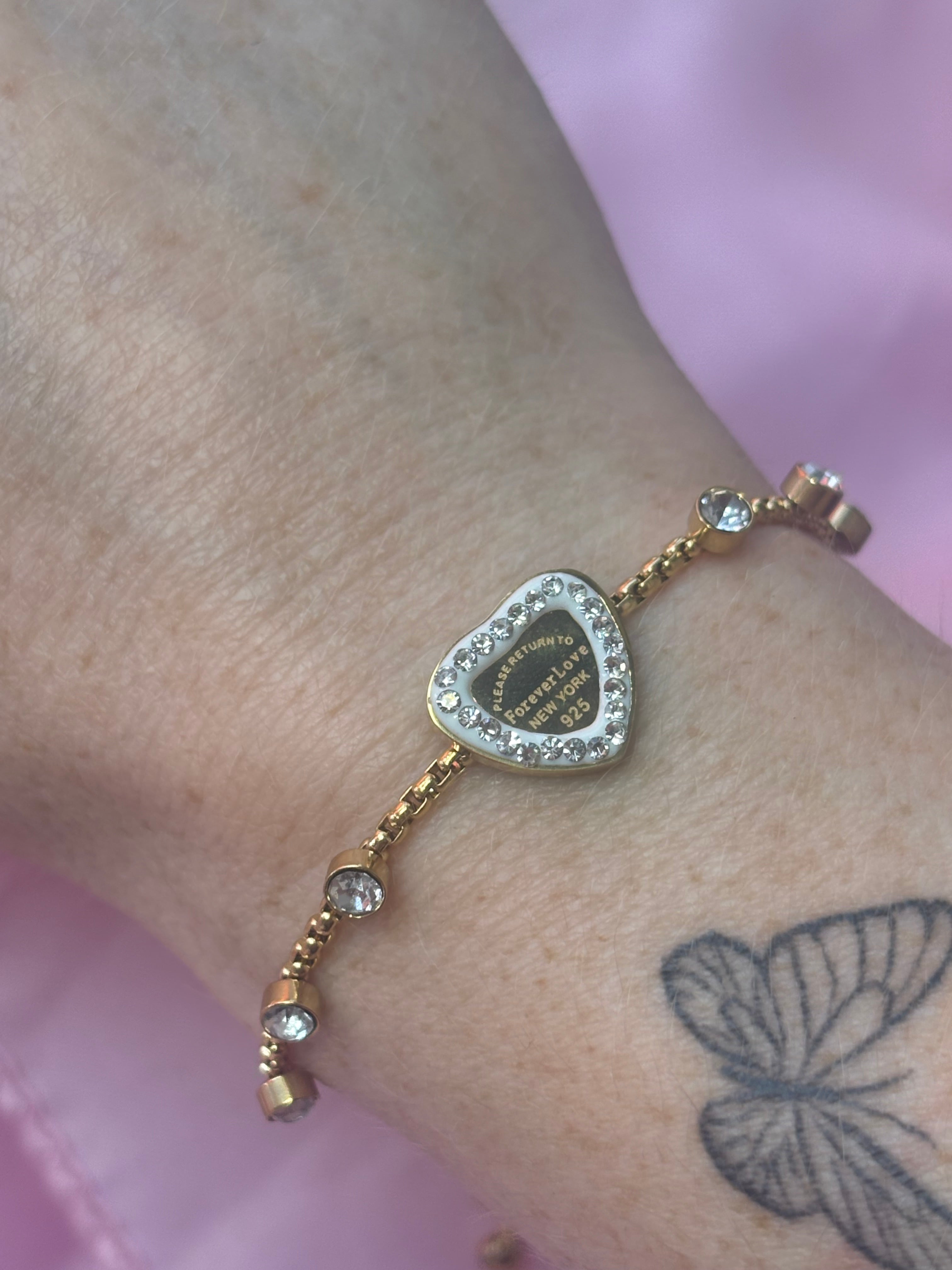 Forever love inspired bracelet / slider bracelet one size fits all / stainless steel water resistant/ tarnish resistant