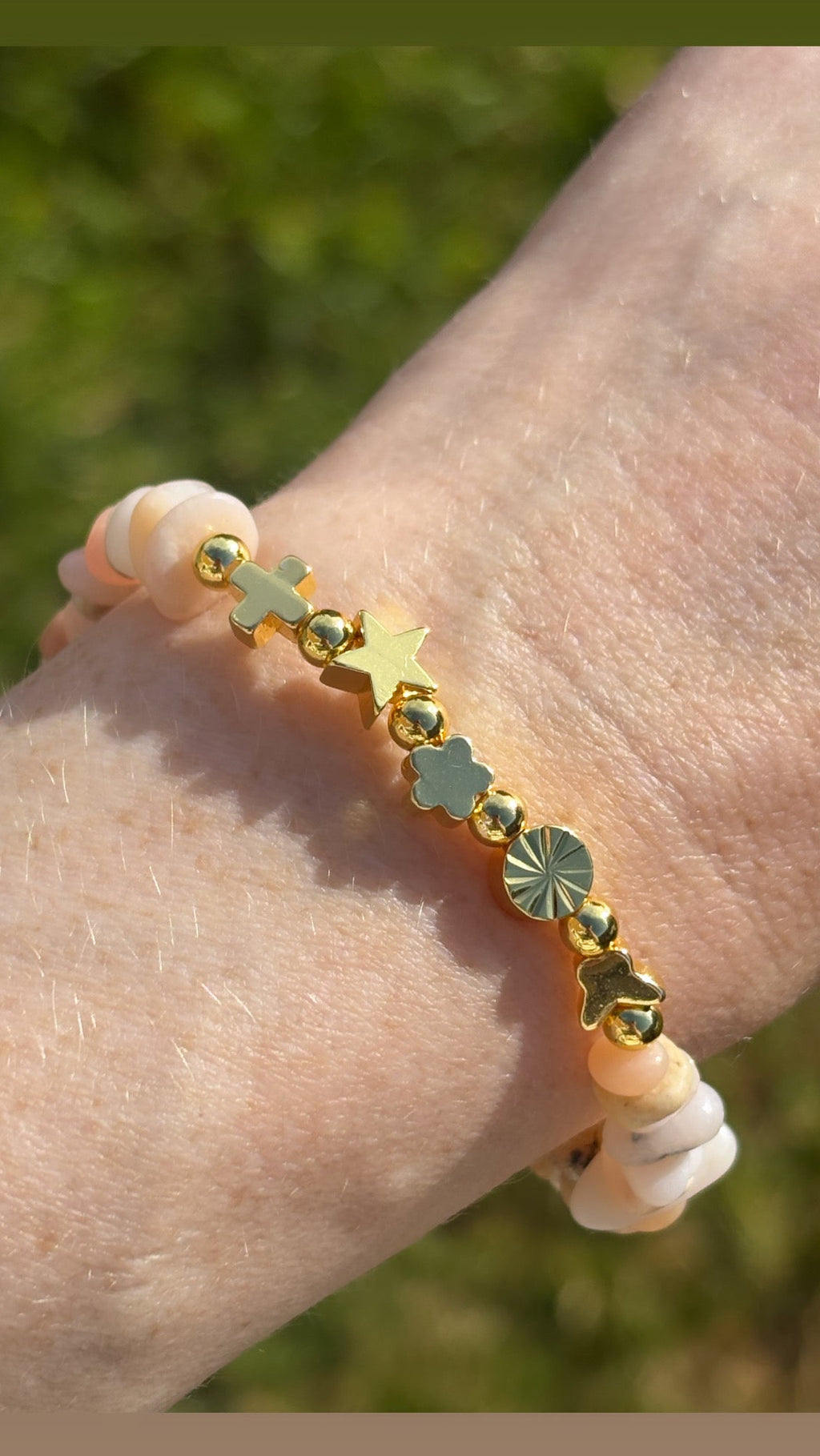 Pink opal crystal chip bracelet / anxiety / emotional healing properties/ crystal jewellery
