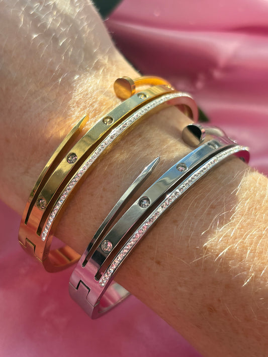 Ria 3 In 1 bangle silver and gold / stainless steel / water resistant/ tarnish resistant