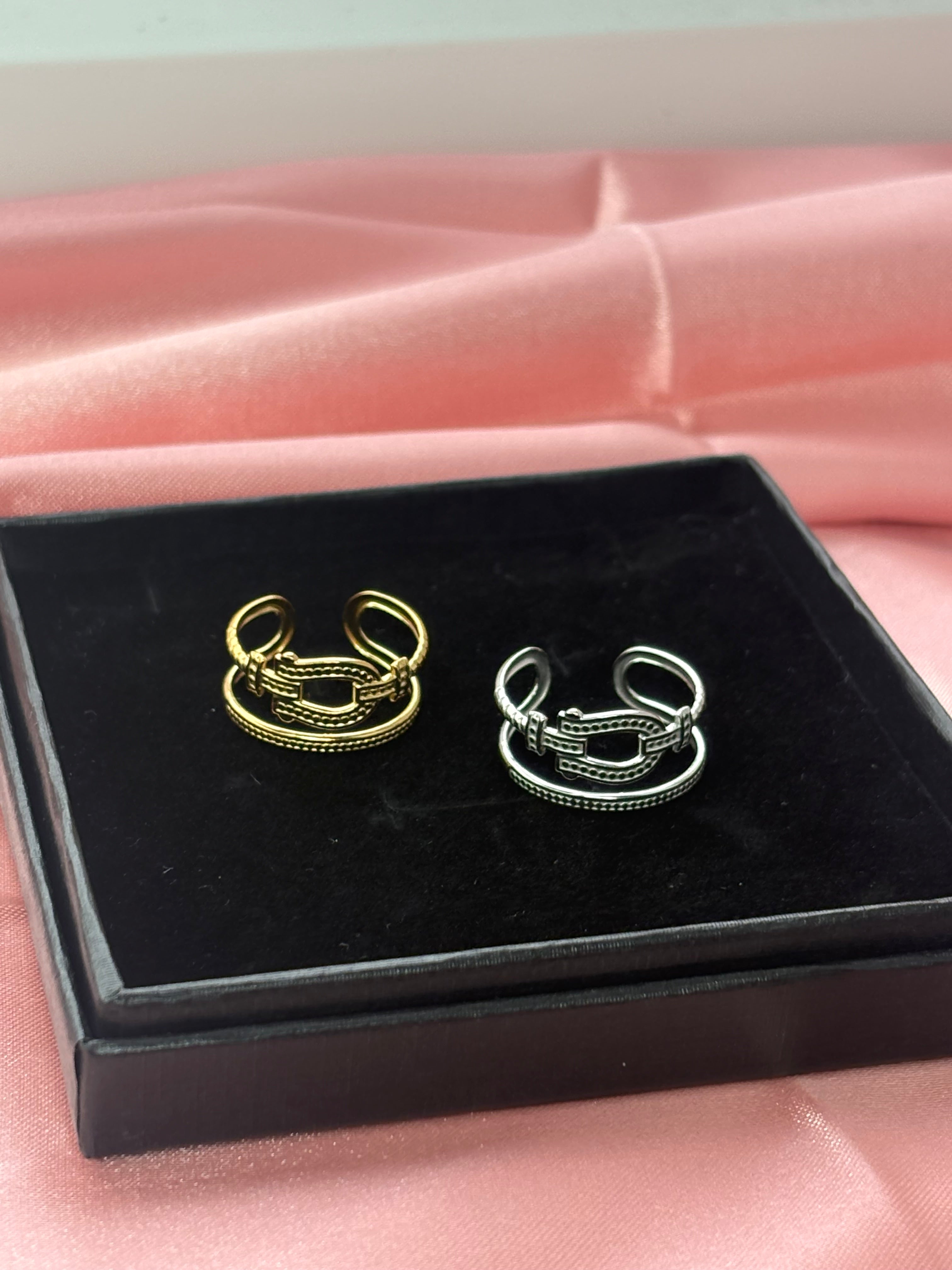Inspired buckle ring / stainless steel / water resistant/ tarnish resistant adjustable one size fits all