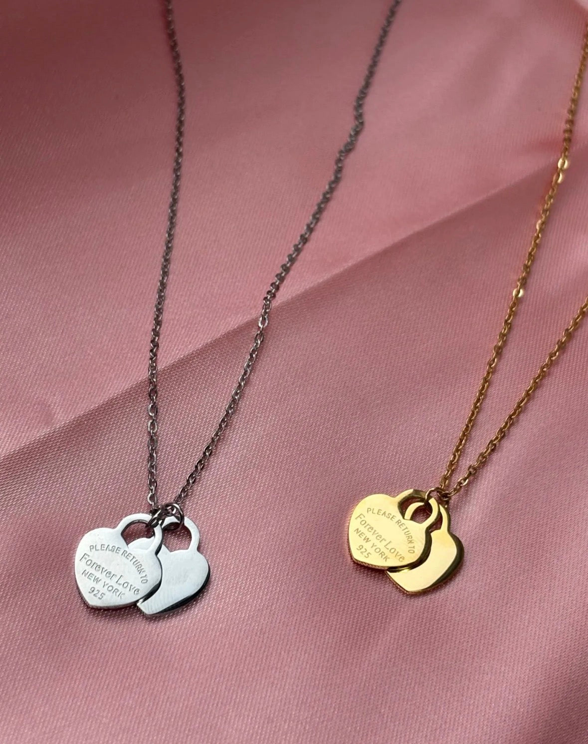 Inspired heart charm necklace / stainless steel / tarnish resistant 16”-18”