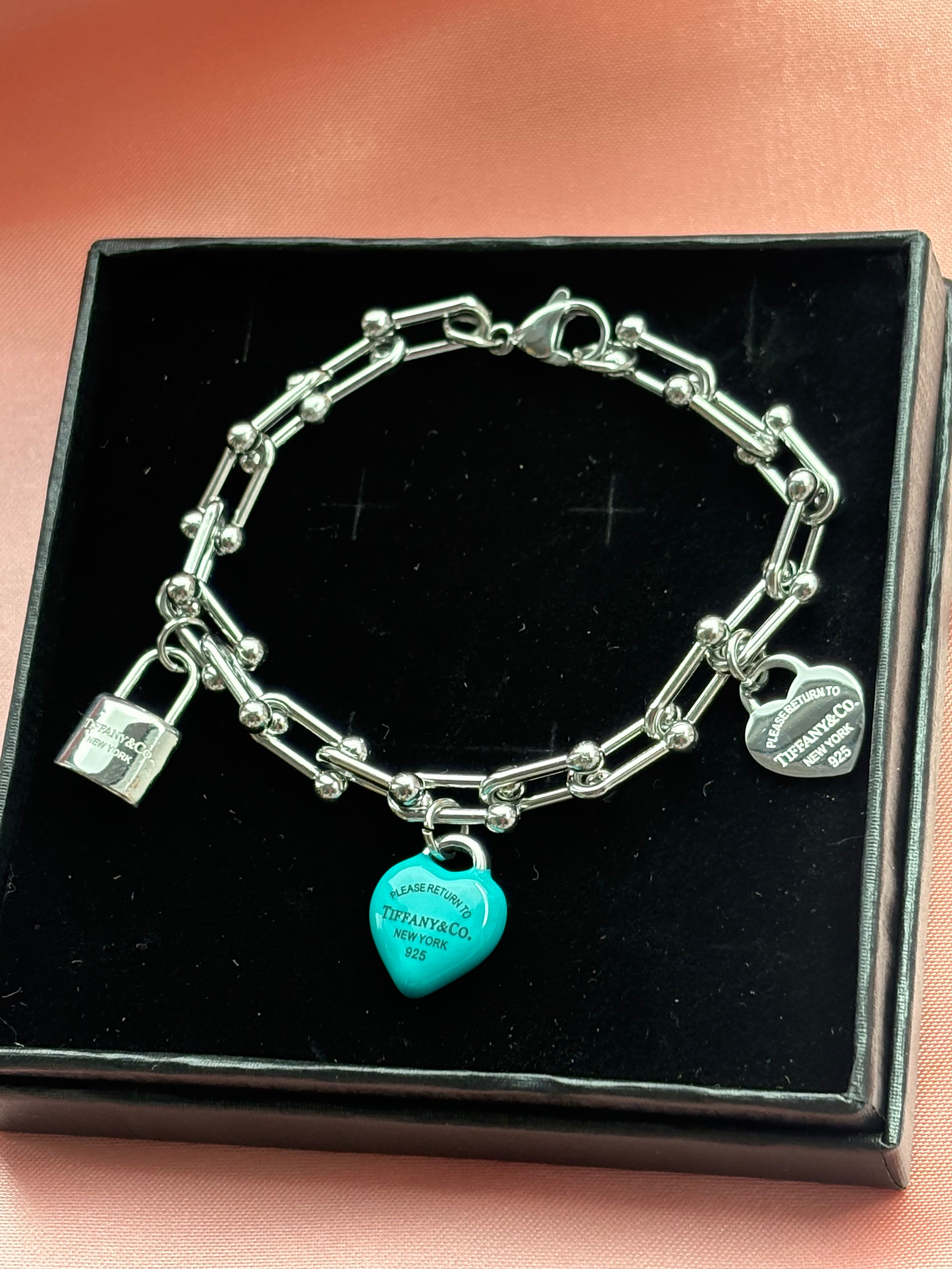 Tiff inspired charm bracelet / stainless steel / tarnish resistant/ water resistant