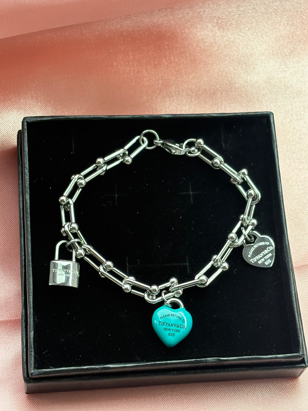 Tiff inspired charm bracelet / stainless steel / tarnish resistant/ water resistant